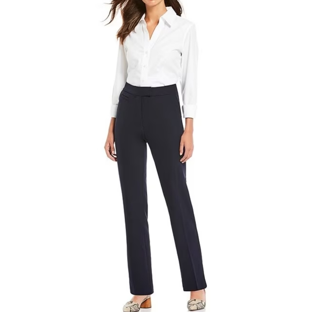 Investments Petite Size the 5TH AVE fit Navy Straight Leg Pants